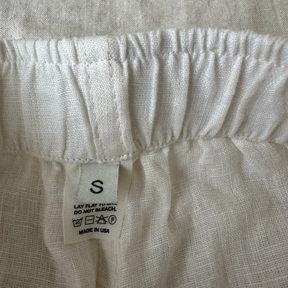 Comme Si -Ivory Wide-Leg Linen Boxer Pants - Picture 5 of 8